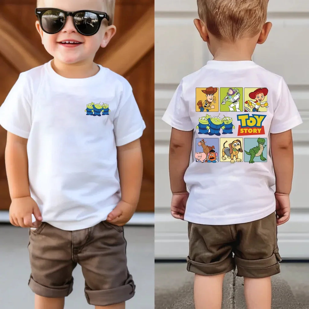 2026 Short Sleeve Anime T-Shirt for Kids Boys Girls Cartoon Toy Story Summer Fashion Top Casual Street Sweatshirt boys and girls