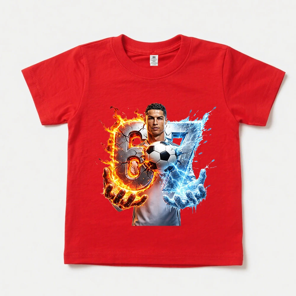 CR7 Ronaldo 67 Pattern Print Kids T Shirt Casual Children Clothing for Boys and Girls