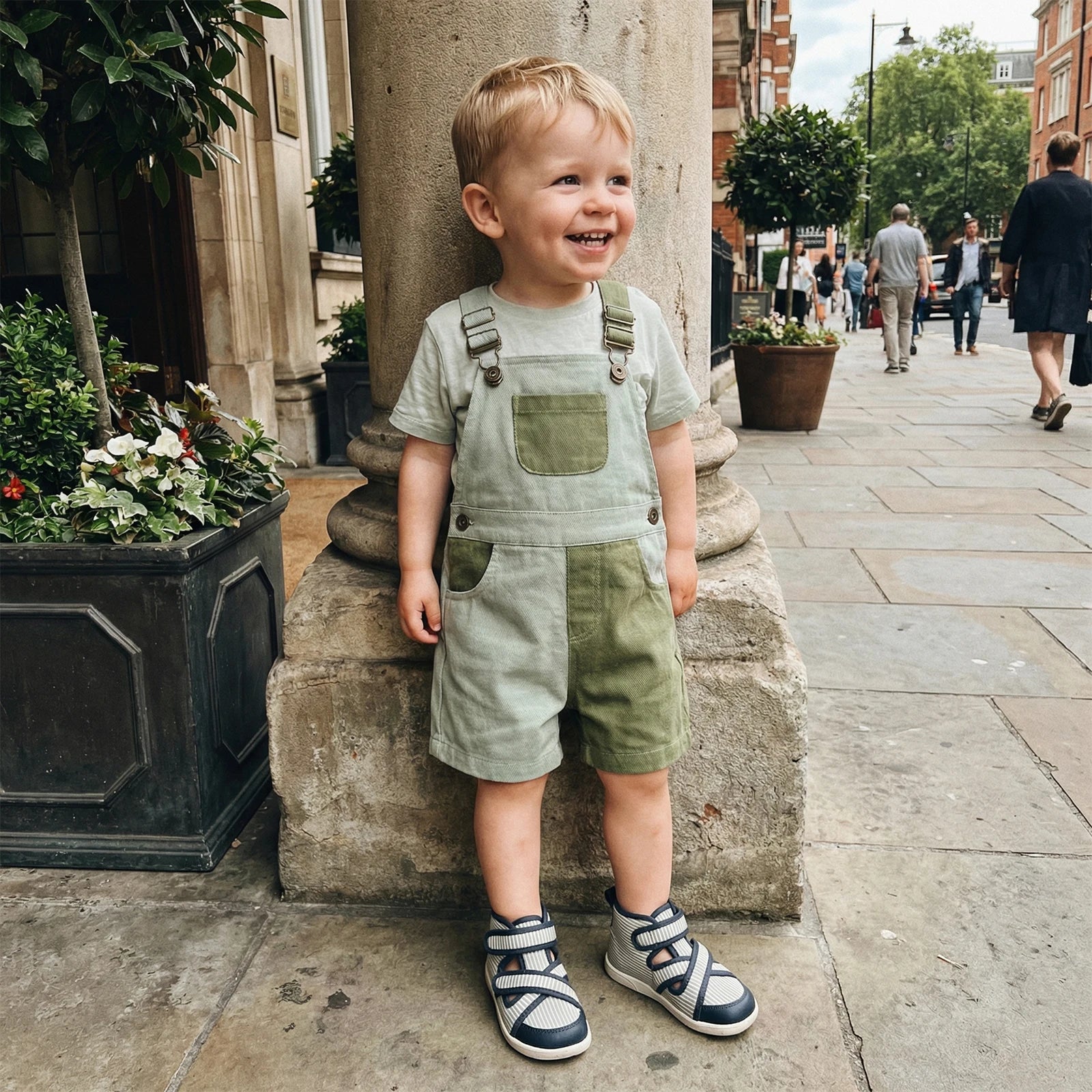 1-4Years Kids Girls Boys Overall Shorts, Cute Contrast Color Summer Jumpsuit with Pockets for Casual Daily