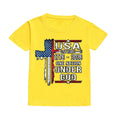 Vintage American Flag Cross USA 250 Years 1776 2026 Letter Print Kids Red T Shirt Patriotic Short Sleeve Casual Top