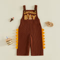 1-5Y Cute Kids Boys Overalls Sleeveless Embroidery Letters Animal Casual Jumpsuit Birthday Clothes