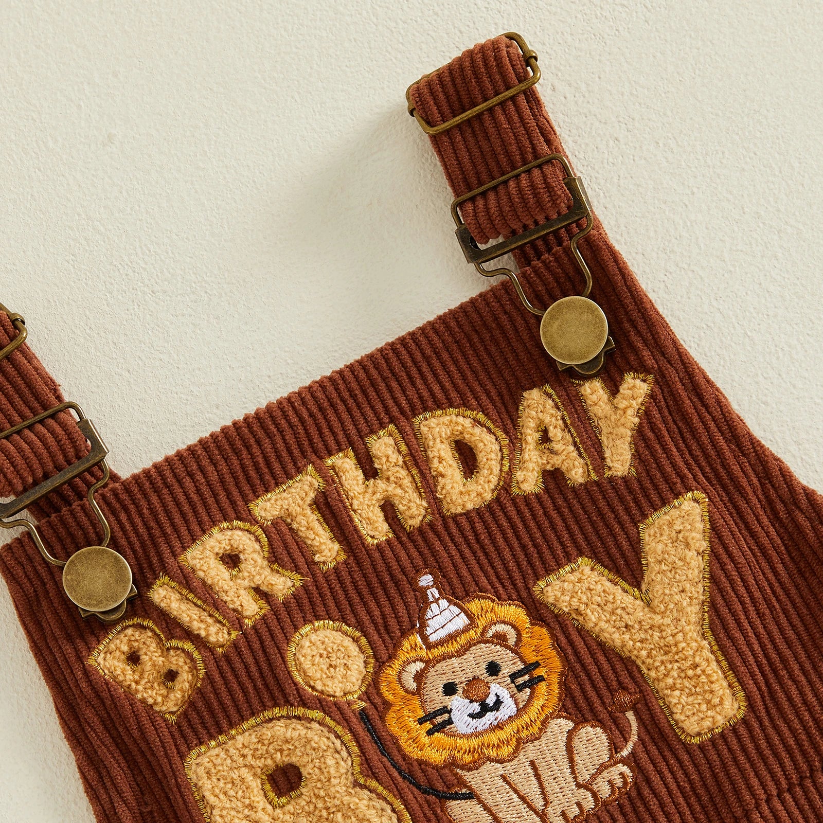 1-5Y Cute Kids Boys Overalls Sleeveless Embroidery Letters Animal Casual Jumpsuit Birthday Clothes