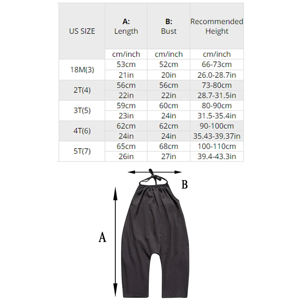 2026 Toddler Girls Summer Jumpsuit Clothes Kids Baby Solid Cotton Outwear Bodysuit Children Harem Pants Strap Backle One-Pieces